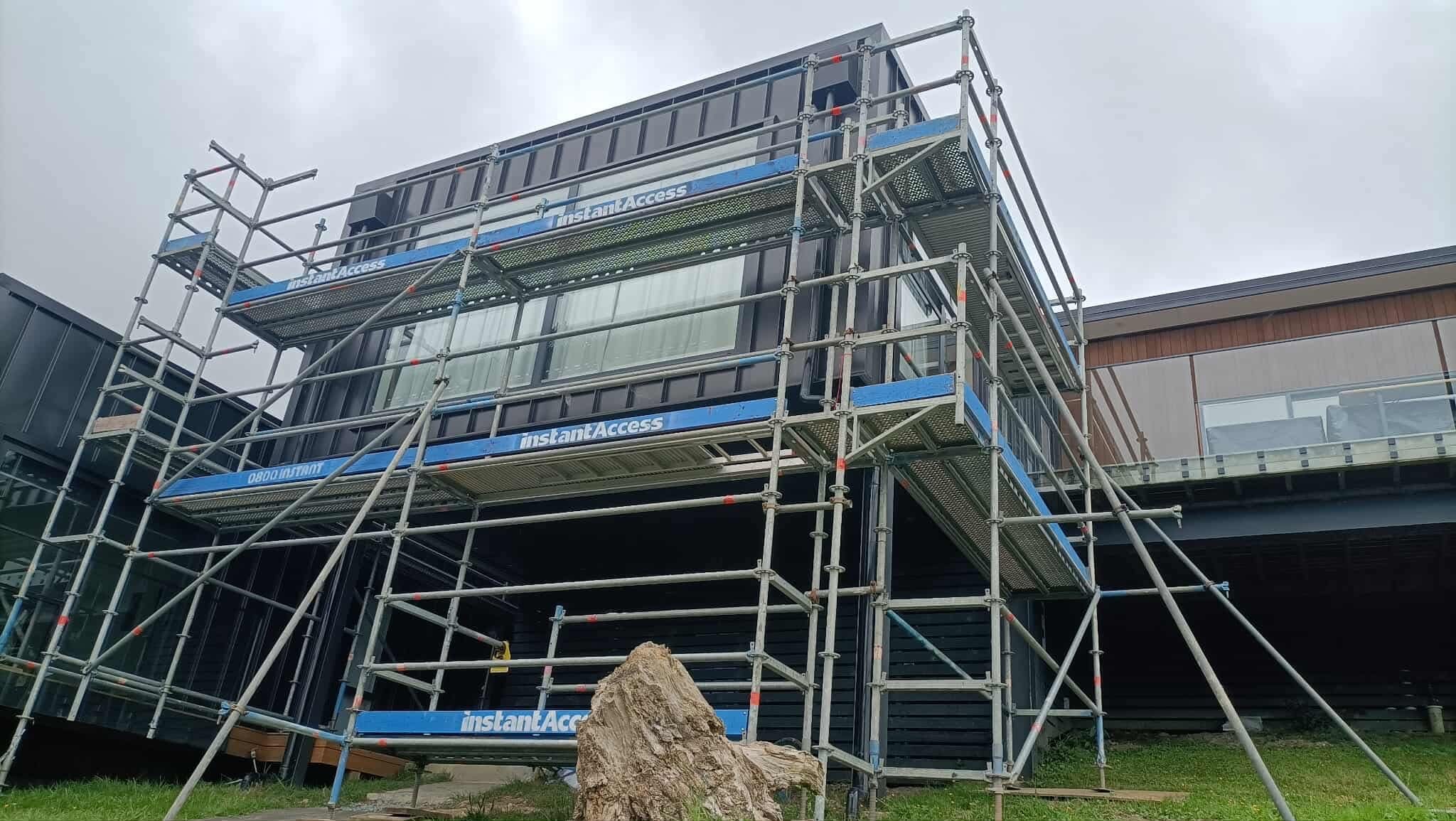 Large scaffolded multi-storey building Auckland CBD